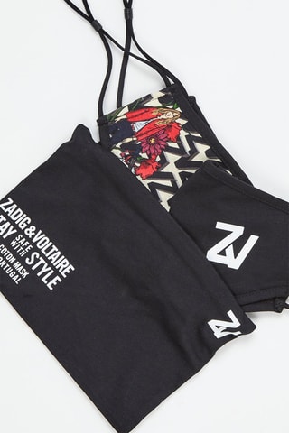 2 masques lavables en coton biologique - Noir et blanc