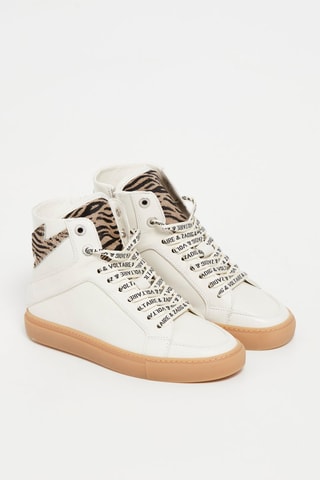 Baskets montantes en cuir de veau - Blanc