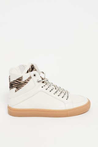 Baskets montantes en cuir de veau - Blanc