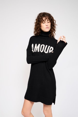 Robe pull en laine - Noir