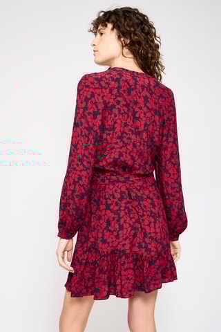 Robe portefeuille en laine et cachemire - Bordeaux