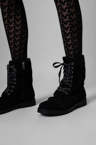 Bottines fourrées en cuir - Noir