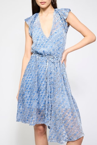 Robe patineuse en soie - Bleu