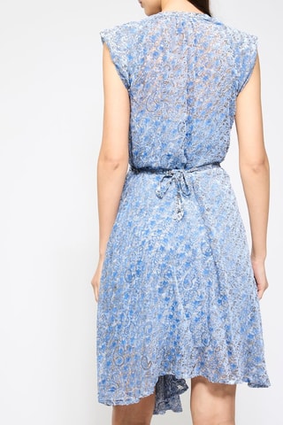 Robe patineuse en soie - Bleu