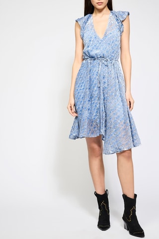 Robe patineuse en soie - Bleu