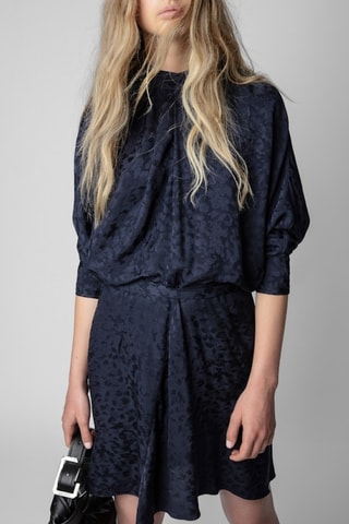 Robe droite en soie - Bleu