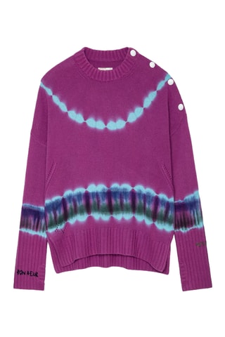 Pull tie and dye en cachemire - Mauve