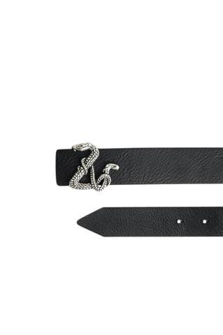 Ceinture en cuir de vachette - Noir