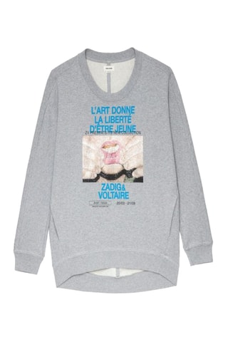 Sweat en coton biologique - Gris foncé chiné