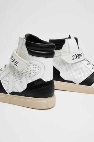 Baskets montantes en cuir - Noir