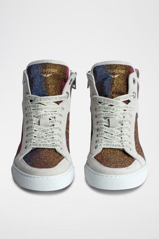 Baskets montantes en cuir - Doré