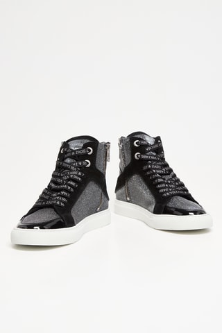 Baskets montantes en cuir - Noir