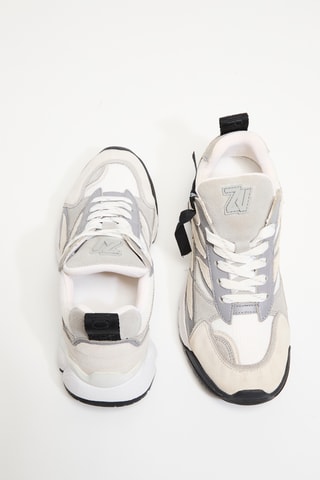 Baskets plateformes en cuir - Gris