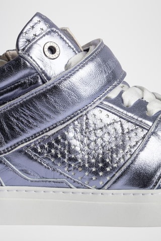 Baskets montantes en cuir - Argenté