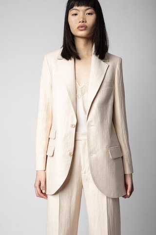 Veste en lin - Rose poudré