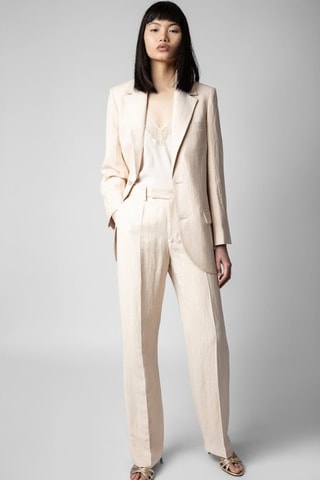 Veste en lin - Rose poudré