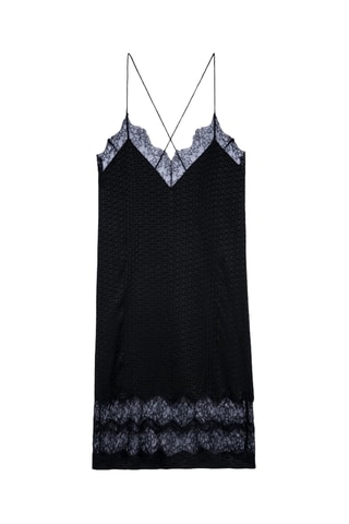 Robe en dentelle et soie - Noir