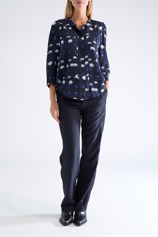 Chemisier en soie - Bleu marine