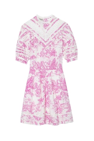 Robe patineuse - Blanc et fuchsia