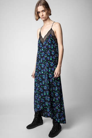 Robe longue en soie - Noir