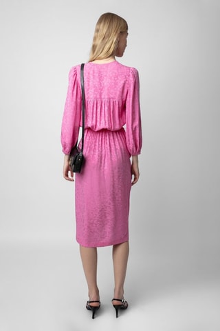 Robe midi en soie - Fuchsia