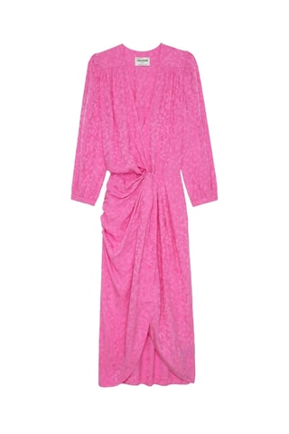 Robe midi en soie - Fuchsia