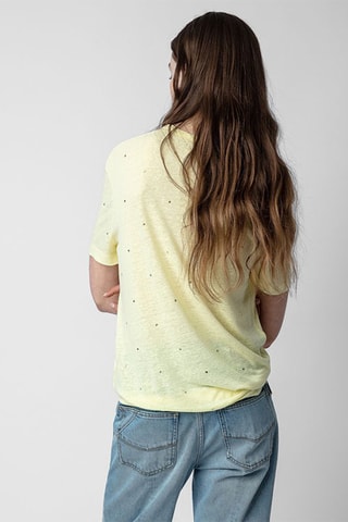 T-shirt en lin - Jaune chiné