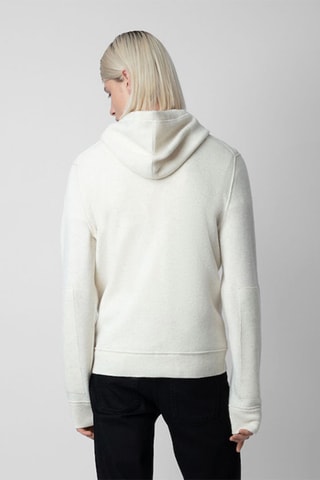 Sweat à capuche en mérinos - Ecru