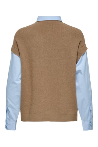 Pull trompe-l'œil - Marron