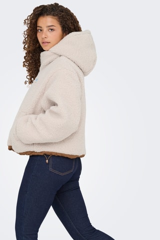 Veste à capuche réversible - Ecru et marron