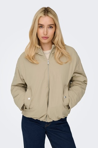 Blouson à capuche en coton biologique - Beige