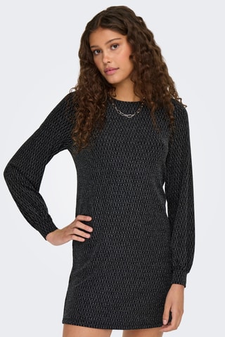 Robe droite - Argenté et noir