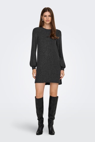 Robe droite - Argenté et noir