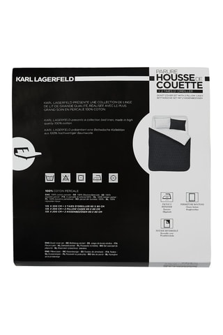 Parure de lit en coton 71 fils/cm² - Anthracite et blanc