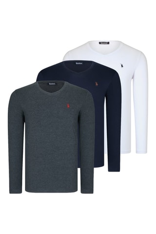 3 pulls - Bleu marine et blanc