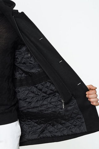 Manteau à capuche en laine - Noir