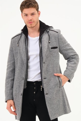Manteau en laine - Gris clair chiné