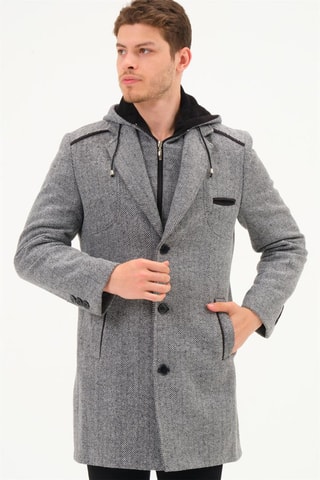 Manteau en laine - Gris clair chiné