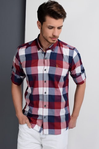 Chemise - Bleu marine et bordeaux