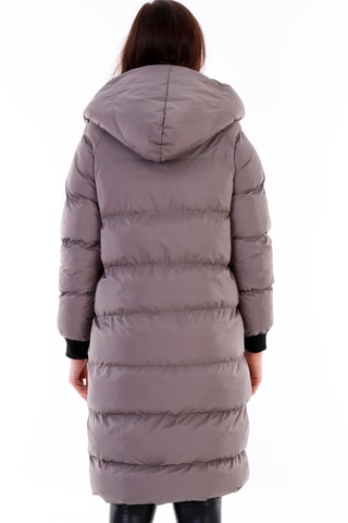 Doudoune longue à capuche - Gris