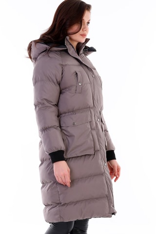 Doudoune longue à capuche - Gris