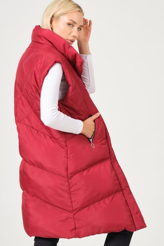 Doudoune longue sans manches - Bordeaux