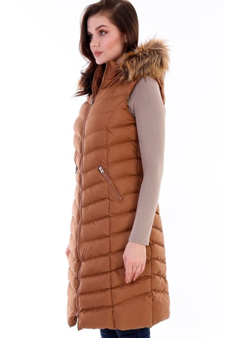 Doudoune longue sans manches - Camel