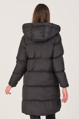 Doudoune longue à capuche - Noir