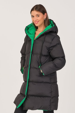 Doudoune longue à capuche - Noir