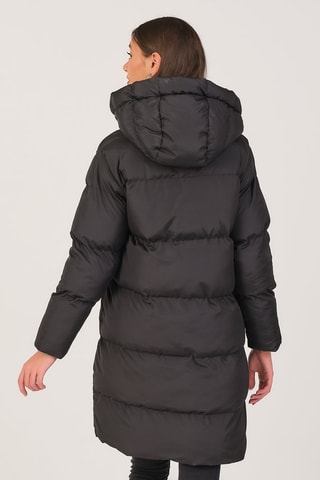 Doudoune longue à capuche - Noir