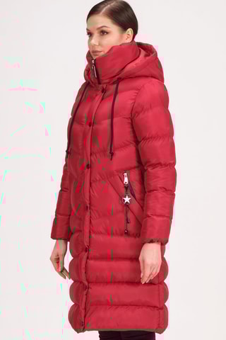 Doudoune longue à capuche - Bordeaux