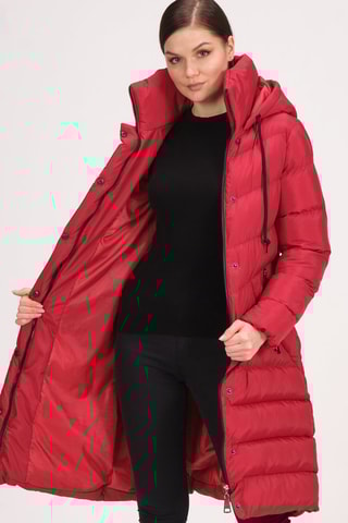 Doudoune longue à capuche - Bordeaux