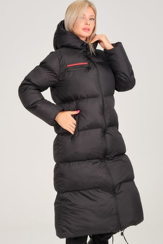 Doudoune longue à capuche - Noir