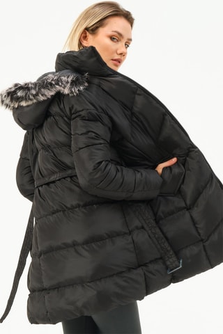 Doudoune longue à capuche - Noir